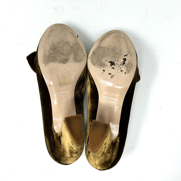MIU MIU crushed velvet heels with bow, made in Italy, size 39.5 - Picture 11 of 12